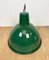 Lámpara de fábrica industrial de esmalte verde de Polam, años 60, Imagen 8