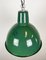 Grüne Industrielle Fabriklampe aus Emaille von Polam, 1960er 5