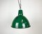 Grüne Industrielle Fabriklampe aus Emaille von Polam, 1960er 1