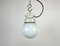 Industrial White Porcelain Pendant Light with Milk Glass, 1970s, Image 1