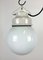 Industrial White Porcelain Pendant Light with Milk Glass, 1970s 2