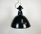 East German Black Enamel Factory Light by LBD Veb Leuchtenbau, Dresden, 1950s, Image 1