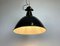 Lampe d'Usine en Émail Noir par LBD Veb Leuchtenbau, Allemagne de l'Est, 1950s 10