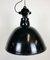 East German Black Enamel Factory Light by LBD Veb Leuchtenbau, Dresden, 1950s 3