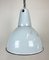 Lámpara colgante industrial esmaltada en gris de Polam, años 60, Imagen 3