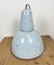Lámpara colgante industrial esmaltada en gris de Polam, años 60, Imagen 10