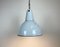 Industrial Grey Enamel Pendant Lamp from Polam, 1960s 8