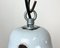 Lámpara colgante industrial esmaltada en gris de Polam, años 60, Imagen 4