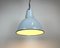 Lámpara colgante industrial esmaltada en gris de Polam, años 60, Imagen 9