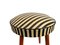 Mid-Century Stool in Striped Vinyl, 1960s 3