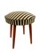 Mid-Century Stool in Striped Vinyl, 1960s, Image 1