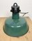 Industrial Green Enamel Factory Lamp with Cast Iron Top from Polam, 1960s 14