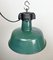 Industrial Green Enamel Factory Lamp with Cast Iron Top from Polam, 1960s 7