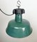 Industrial Green Enamel Factory Lamp with Cast Iron Top from Polam, 1960s, Image 7