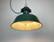 Industrial Green Enamel Factory Lamp with Cast Iron Top from Polam, 1960s 10