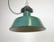 Industrial Green Enamel Factory Lamp with Cast Iron Top from Polam, 1960s 8