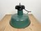 Industrial Green Enamel Factory Lamp with Cast Iron Top from Polam, 1960s, Image 11