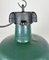 Industrial Green Enamel Factory Lamp with Cast Iron Top from Polam, 1960s 3