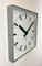 Reloj de pared cuadrado grande en gris de Pragotron, años 70, Imagen 2