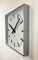 Reloj de pared cuadrado grande en gris de Pragotron, años 70, Imagen 4