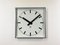 Reloj de pared cuadrado grande en gris de Pragotron, años 70, Imagen 1