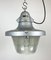 Industrielle Lampe aus gegossenem Aluminium mit gestreiftem Glas von Elektrosvit, 1950er 3