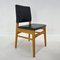 Leatherette & Wood Chair, Czechoslovakia, 1960s, Image 1