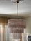 Large Chandelier in Pink Murano Glass with Gold Plated Lamp Base 4