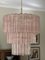 Large Chandelier in Pink Murano Glass with Gold Plated Lamp Base 6