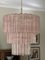 Large Chandelier in Pink Murano Glass with Gold Plated Lamp Base, Image 6