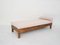 Sofá cama holandés de madera con tapicería de peluche, años 40, Imagen 5