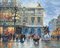 Antoine Blanchard, Soir sur la Place de l'Opéra, 20ème Siècle, Huile sur Toile, Encadrée 8