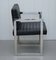 Black Leather & Chrome Office Desk Chair 4