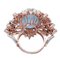 Aquamarine, Sapphires Diamonds, 14 Karat Rose Gold & Silver Ring, 1960s 3