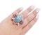 Aquamarine, Sapphires Diamonds, 14 Karat Rose Gold & Silver Ring, 1960s 5