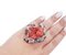 Coral, Sapphires, Rubies, Emeralds, Diamonds,14 Karat White & Rose Gold Ring, 1950s 5