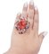 Coral, Sapphires, Rubies, Emeralds, Diamonds,14 Karat White & Rose Gold Ring, 1950s 4