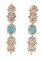 Turquoise, Diamonds, 14 Karat Rose Gold Dangle Earrings, 1970s, Set of 2 3
