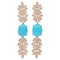 Turquoise, Diamonds, 14 Karat Rose Gold Dangle Earrings, 1970s, Set of 2, Image 1