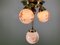 Art Deco Ceiling Lamp with 5 Opal Glass Balls, 1939 3