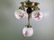 Lampada da soffitto Art Déco con 5 sfere in vetro opalino, 1939, Immagine 1