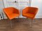 Orangefarbene Stühle, 1970er, 2er Set 1