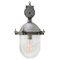 Lampes à Suspension Industrielles Vintage en Métal Argenté et Verre Transparent, 1950s 3