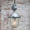 Vintage Industrial Silver Metal and Clear Glass Pendant Lights, 1950s 6