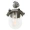 Vintage Industrial Silver Metal and Clear Glass Pendant Lights, 1950s, Image 2