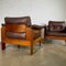 Brown Leather Club Armchairs by Niels Eilersen, Denmark, 1960s, Set of 2 3