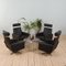 Mid-Century Danish Black Leather Recliner Lounge Chairs by Svend Skipper, 1980s, Set of 4 2