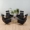 Mid-Century Danish Black Leather Recliner Lounge Chairs by Svend Skipper, 1980s, Set of 4, Image 2