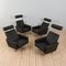 Fauteuils Inclinables Mid-Century en Cuir Noir par Svend Skipper, Danemark, 1980s, Set de 4 1