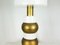 Italian White Acrylic Glass & Golden Metal Table Lamp, 1960s 3